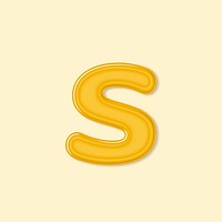 Bold jelly embossed letter s psd typography