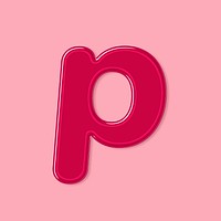 Bold jelly embossed letter p psd typography