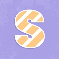 Psd letter s striped font