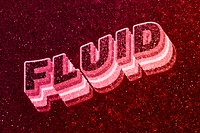 Fluid word 3d effect typeface glowing font