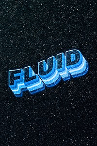 Fluid word 3d effect typeface sparkle glitter texture