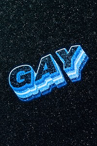 Gay word 3d effect typeface sparkle glitter texture