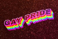 Gay pride word 3d effect typeface rainbow lgbt pattern