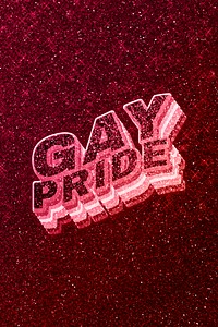 Gay pride word 3d effect typeface glowing font