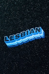 Lesbian word 3d effect typeface sparkle glitter texture