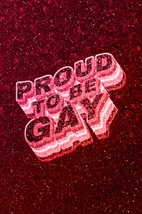 Proud to be gay word 3d effect typeface glowing font