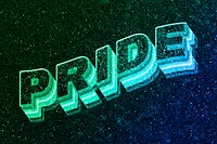 Pride word 3d vintage wavy typography