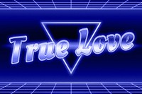 Neon true love message grid typography