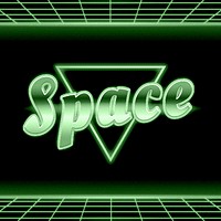 80s retro space font word grid lines