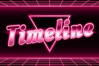 Pink futuristic timeline text neon typography