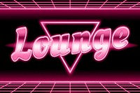 Futuristic neon lounge text grid typography