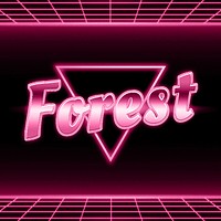 Pink retro forest text neon typography