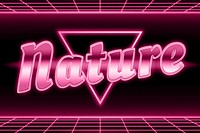 Futuristic neon nature word typography