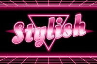 80s neon stylish grid text typography