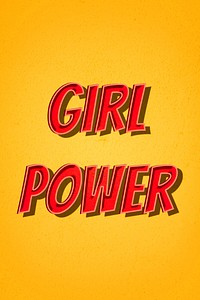 Girl power retro typography illustration 