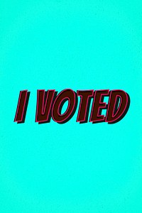 I voted message retro font style illustration