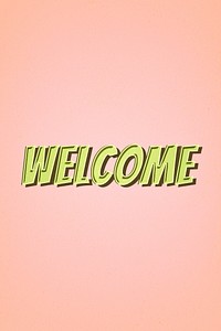 Welcome word retro style typography illustration