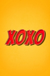 XOXO word retro style typography illustration 