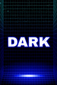 Tech space dark neon word typography
