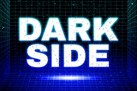 Dark neon grid dark side futuristic bold font