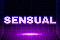 Futuristic synthewave grid style sensual neon text font