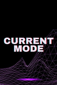 Futuristic neon current mode word grid room typography