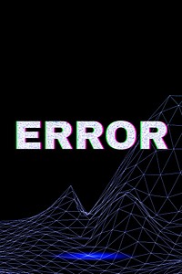 Synthwave vortex neon error text typography