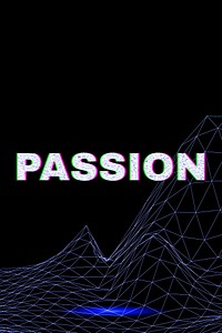 Vaporwave futuristic passion text neon font