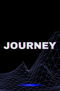 Neon futuristic journey synthwave style text typography