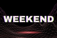 Synthwave retro neon weekend text typography