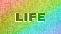 Rainbow life word LGBT font shadow typography