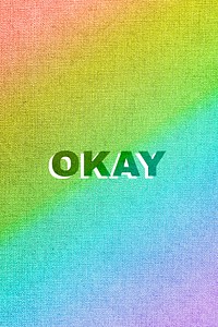 Rainbow okay word gay pride font lettering textured font