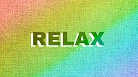 Rainbow relax word LGBT font shadow typography