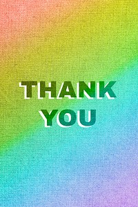 Rainbow thank you word gay pride font lettering textured font