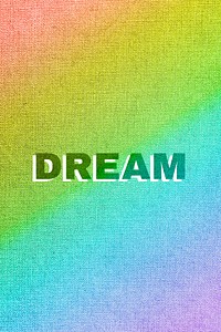 Rainbow dream word gay pride font lettering textured font