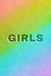 Rainbow girls word gay pride font lettering textured font