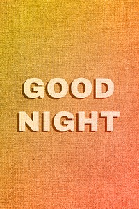 Good night text shadow bold font typography