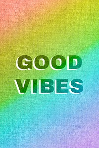 Rainbow good vibes word gay pride font lettering textured font