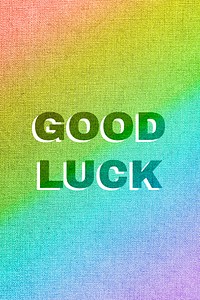 Rainbow good luck word gay pride font lettering textured font