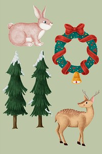 Christmas vibe ornament vector drawing collection