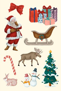 Christmas vibe festive holiday vector hand drawn collection