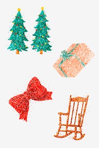 Glitter Christmas hand drawn collection