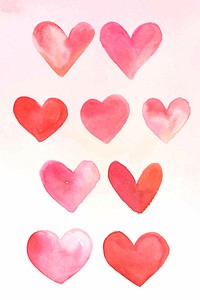 Pink heart collection vector valentine&#39;s day edition<br /> 