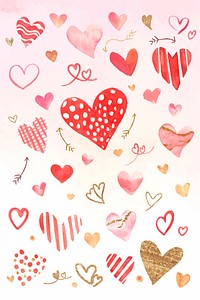 Valentine&#39;s day heart mobile background vector collection
