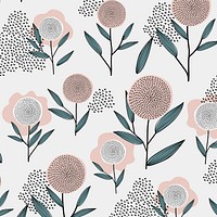 Floral background, pink flower illustration