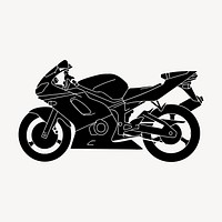 Street motorcycle collage element illustration vector. Free public domain CC0 image.