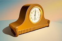 Vintage clock collage element illustration vector. Free public domain CC0 image.