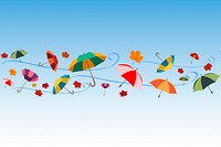 Autumn umbrella illustration. Free public domain CC0 image.