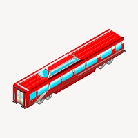Red train collage element illustration vector. Free public domain CC0 image.
