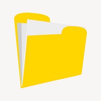 Yellow folder collage element illustration vector. Free public domain CC0 image.